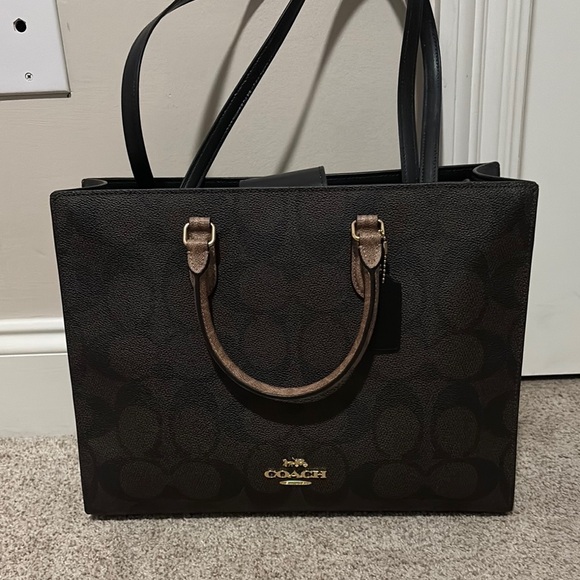 Coach Signature Black and Brown Handbag - Picture 1 of 16